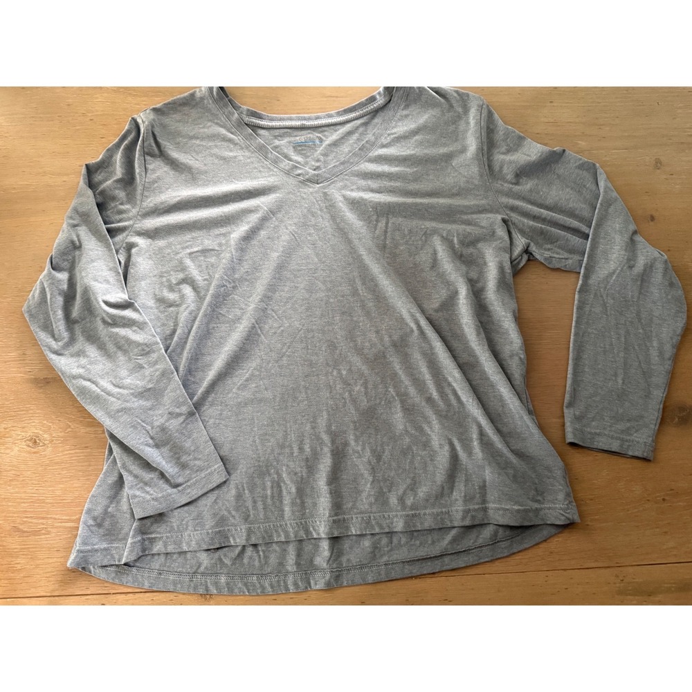 Columbia Sportswear Co light Heather‎ blue Long Sleeve V Neck Shirt Women 2X